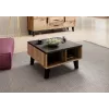 Mesa de centro Cama LOTTA 60 roble wotan/negro mate