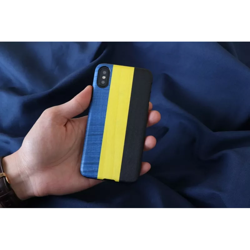 Funda para smartphone man and wood para iPhone X/XS — dandy azul negro, carcasa rígida protectora