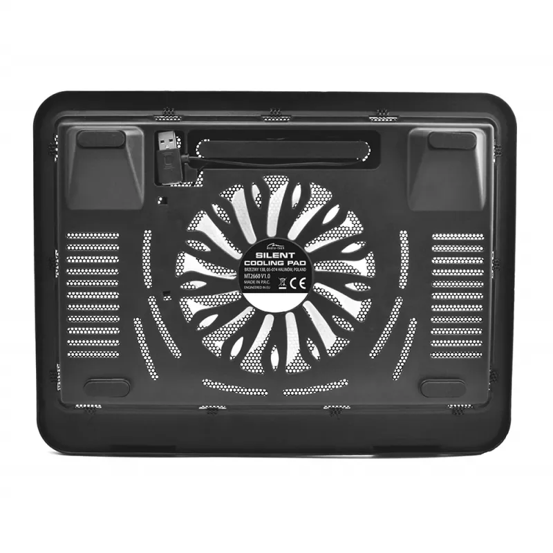 Base refrigeradora MEDIA-TECH MT2660 – refrigerador de portátil con alimentación USB, 1 ventilador 13,5 cm, 20 CFM, 1000 rpm, 330×250×40 mm, 327 g, retroiluminación