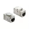 Módulo Keystone para patch panel DELOCK RJ45 Cat.6A con tapa atornillada, azul