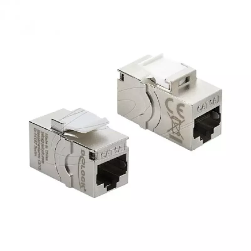 Módulo Keystone para patch panel DELOCK RJ45 Cat.6A con tapa atornillada, azul