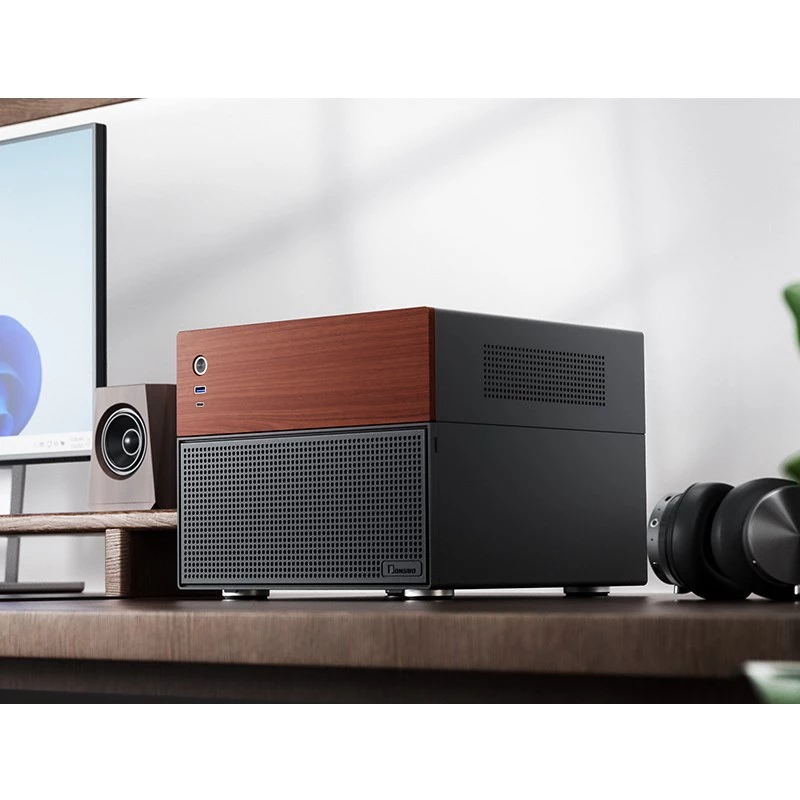 Jonsbo N4 Caja Microtower negra Caja de PC compacta de acero resistente