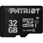Tarjeta de memoria microSDHC PATRIOT PSF32GMDC10 — 32 GB, UHS‑I, Class 10 (U1), V10, 80 MB/s, negra