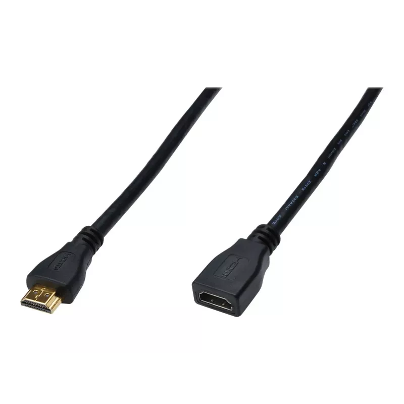 Digitus ASSMANN cable alargador HDMI High Speed - HDMI con Ethernet - HDMI (H) a HDMI (M) - 5 m - triple aislamiento - negro (AK-330201-050-S)