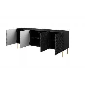 Cómoda HOLE 190x40,5x74,5 cm negro mate