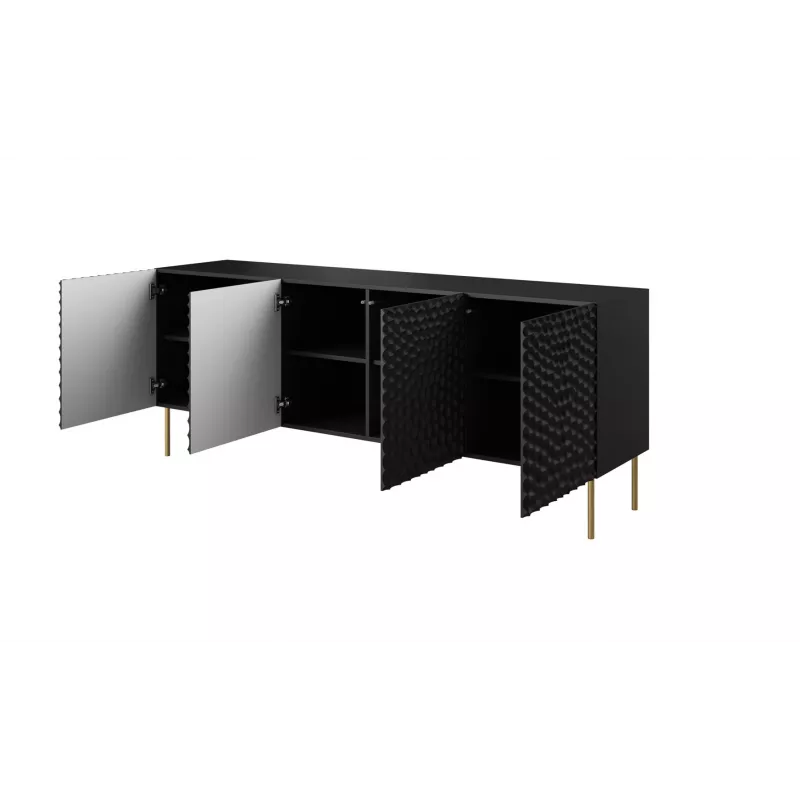 Cómoda HOLE 190x40,5x74,5 cm negro mate