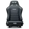 Asiento de carreras tipo baquet con respaldo ajustable Next Level Racing ERS3 Elite Premium — cuero sintético negro, respaldo reclinable, compatible con montaje en cockpit y suelo