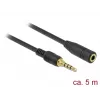 Cable de audio DeLOCK 85635 3,5 mm conector macho a conector hembra 5 m negro