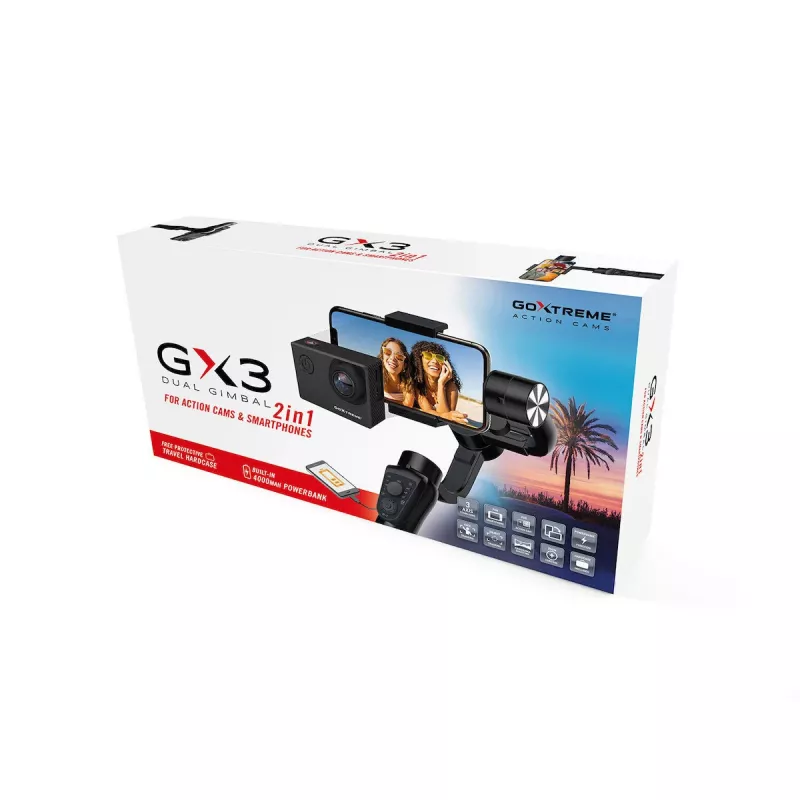 Estabilizador gimbal de 3 ejes GoXtreme GX3 55243, ligero de mano para cámaras y cámaras de acción