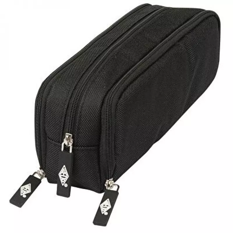 WEDO Business 242 45101 estuche Schlamperbox con 3 compartimentos, poliéster, negro