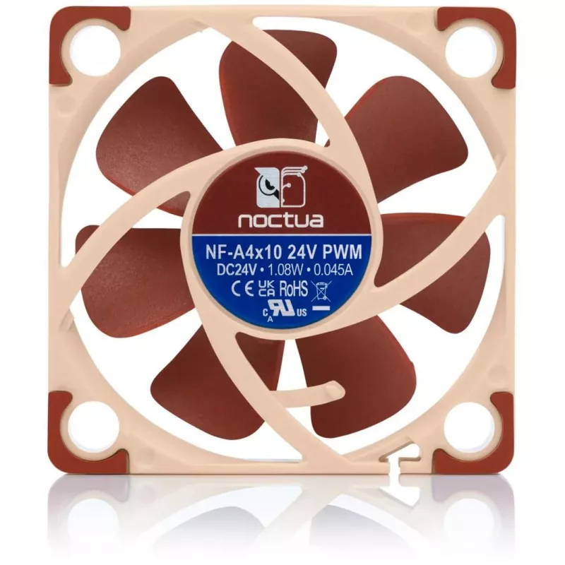Noctua NF-A4x10 24V PWM ventilador de caja, 40 mm, 5000 rpm, 19,6 dB, beige/marrón