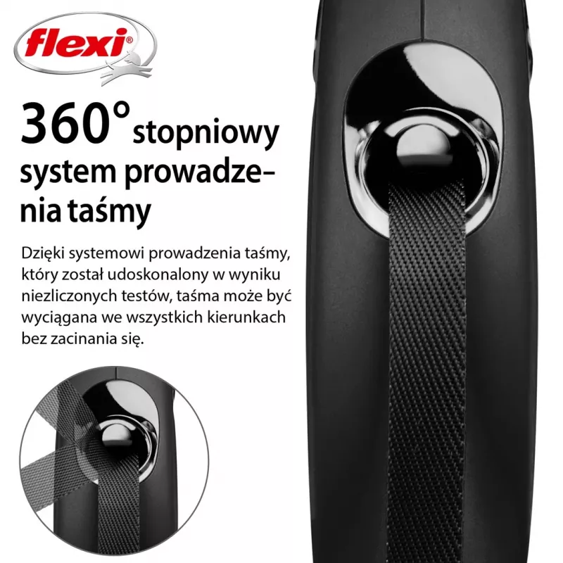 Flexi New CLASSIC 5 m negro Correa retráctil para perros