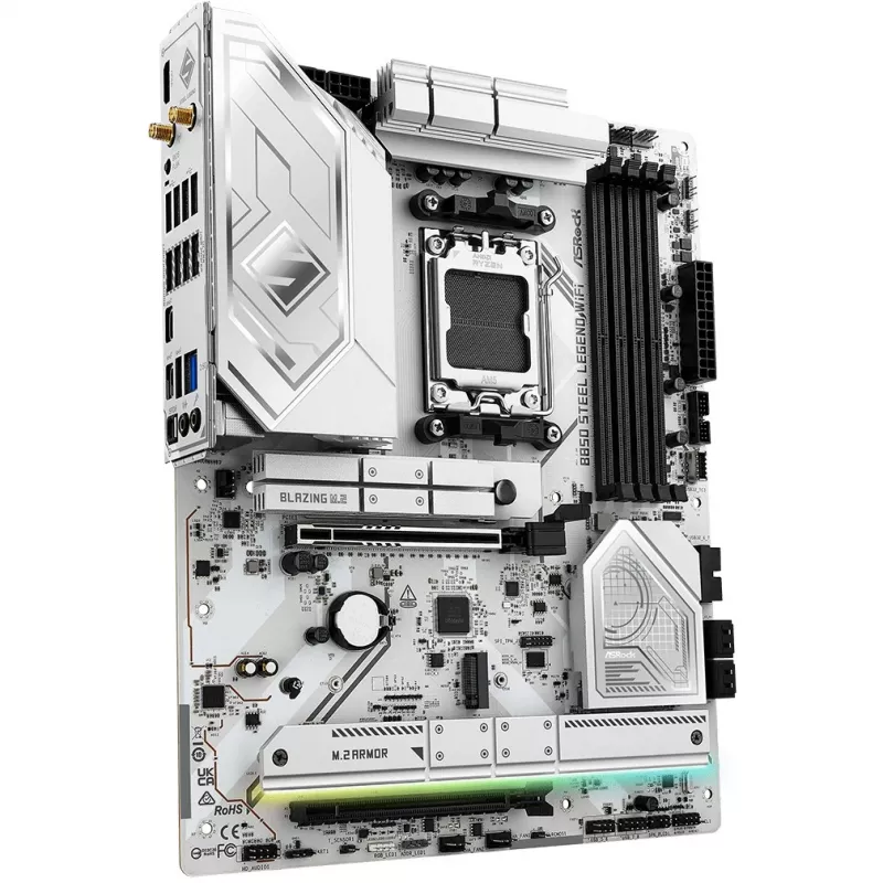 Placa base ASROCK B850 Steel Legend WiFi ATX — AMD B850, socket AM5, DDR5, 4x DIMM, 4x M.2, Wi-Fi 7, 2.5Gb LAN