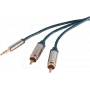 Cable de audio ShiverPeaks SP30832-5-schlank 5 m 3,5 mm 2xRCA azul cromo