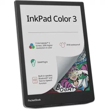 PocketBook InkPad Color 3 Stormy Sea. Diagonal de Pantalla: 19,8 cm (7,8 pulgadas), Tecnología: E Ink. Formatos de Documento Compatibles: ACSM, AZW, AZW3, CBR, CBZ, CHM, DOC,