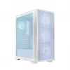 Caja de PC LOGIC Dart Pro Midi ARGB blanca — torre Midi, ATX, 456×200×385 mm, GPU máx. 34 cm, altura de disipador de CPU 155 mm, 3x120mm frontal + 1x120mm trasero, USB 3.0 x2, USB-C x1