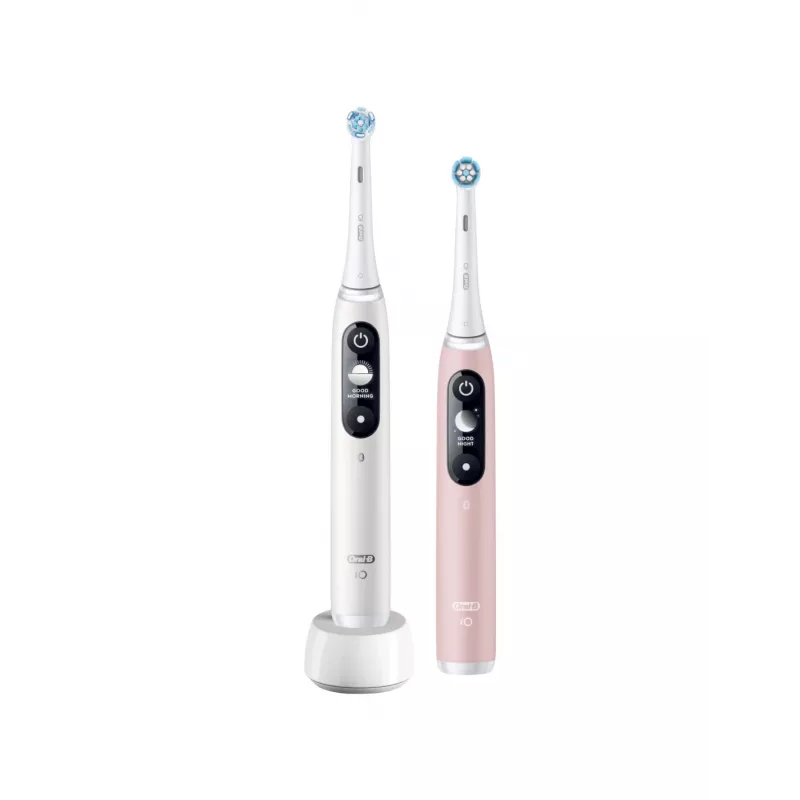 Braun Oral-B iO Series 6 Duo Cepillo de dientes eléctrico pack de 2 Blanco/Rosa
