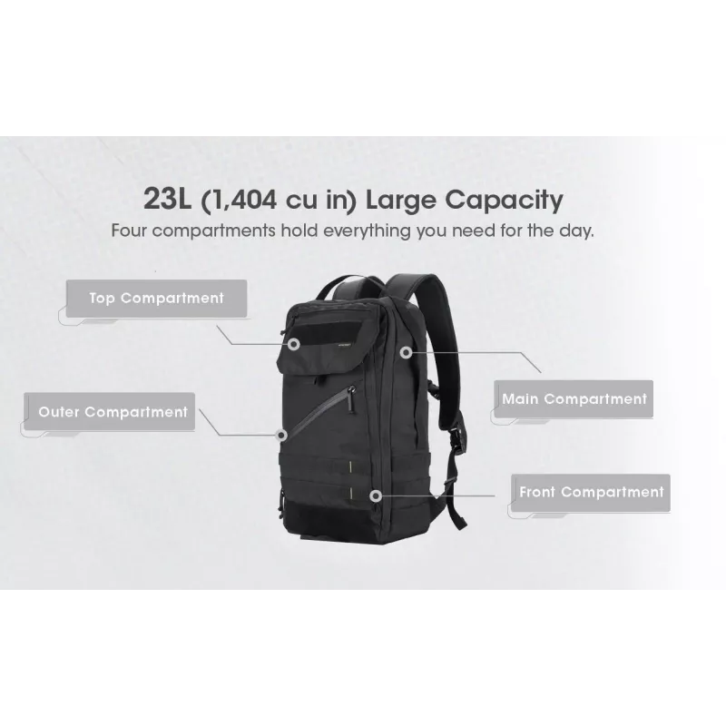 Mochila Nitecore BP23 mochila de viaje negra nailon, poliéster