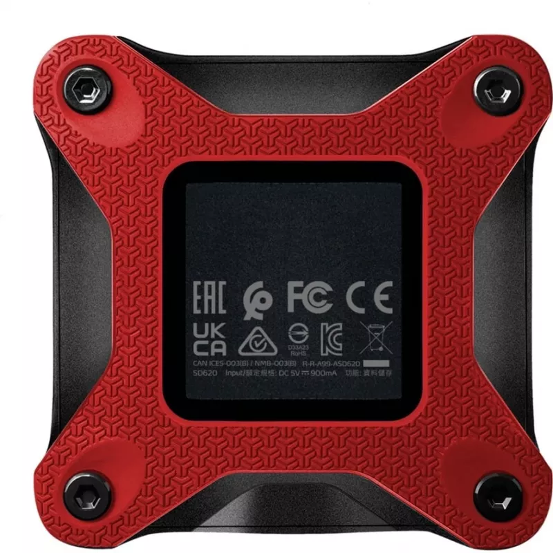 SSD externo ADATA SD620 1 TB, portátil USB 3.2 Gen 2 (Micro-USB B), velocidad de lectura 520 MB/s, velocidad de escritura 460 MB/s, resistente a golpes, Rojo