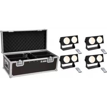 Set de iluminación LED EUROLITE CBB-2 COB WW 4× con bolsa de transporte