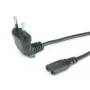 ROLINE - Cable de alimentación (250 VAC, 2.5 A) - Euroconector (M) a IEC 320 EN 60320 C7 (H) - 1.8 m - moldeado, conexión en ángulo de 90 grados - Negro (19.07.2093)
