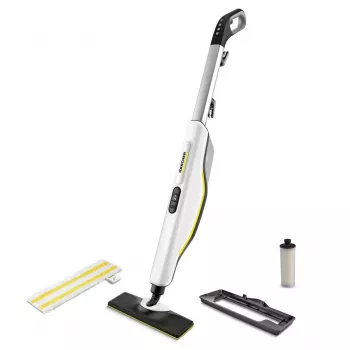Mopa a vapor Kärcher SC 3 UPRIGHT — depósito de 0,5 L, 1600 W, 30 s de calentamiento, depósito extraíble, patín para alfombras