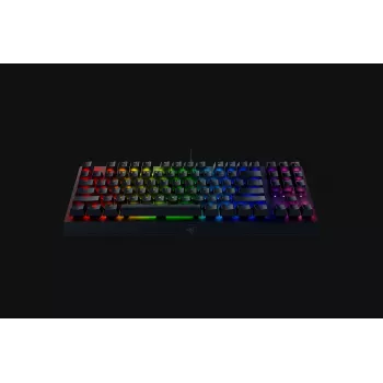 Teclado mecánico gaming Razer BlackWidow V3 Tenkeyless — USB, QWERTY US, interruptores Razer Yellow, retroiluminación RGB, negro