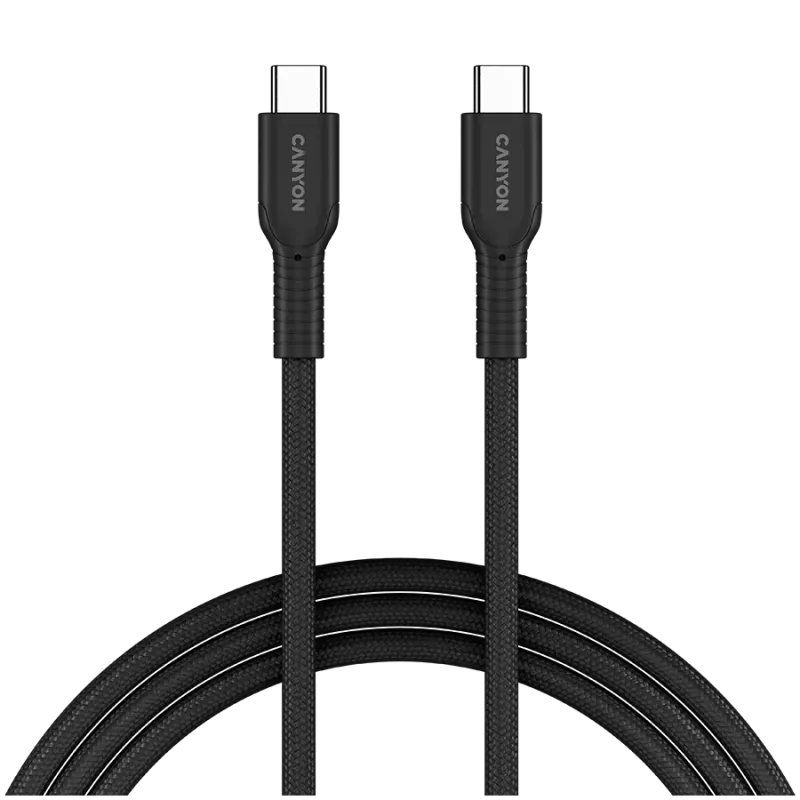 CANYON Cable OnWire 60CL C-C 60W COLOR trenzado 1m negro
