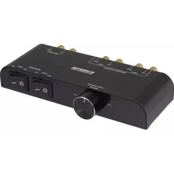 SpeaKa Professional conmutador de altavoces de 2 puertos con control de volumen integrado negro (SP-6518220)