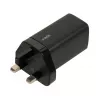 iBOX C-65 negro, cargador universal GaN 65 W con conector macho UK