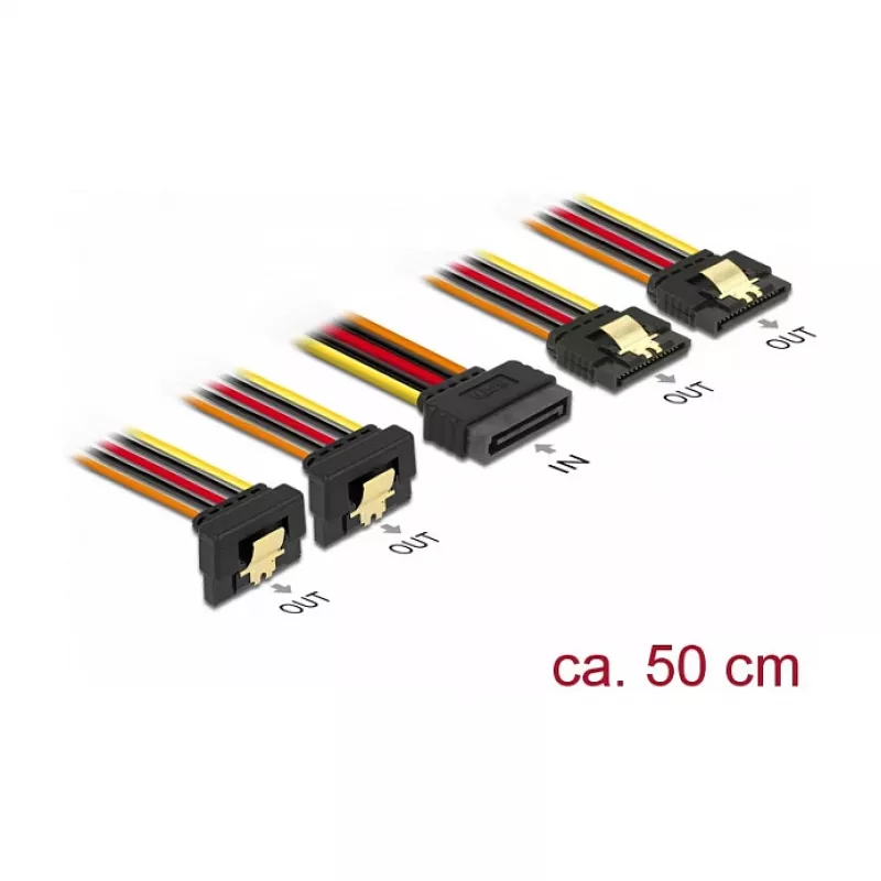 Cable de alimentación interno DeLOCK 60152 0,5 m 4 x SATA 15 pines