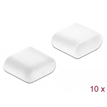 Tapas antipolvo DeLOCK conector macho USB Type-C 10 uds. blancas