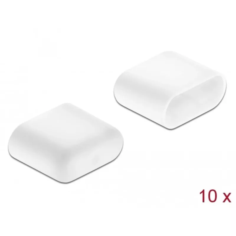 Tapas antipolvo DeLOCK conector macho USB Type-C 10 uds. blancas