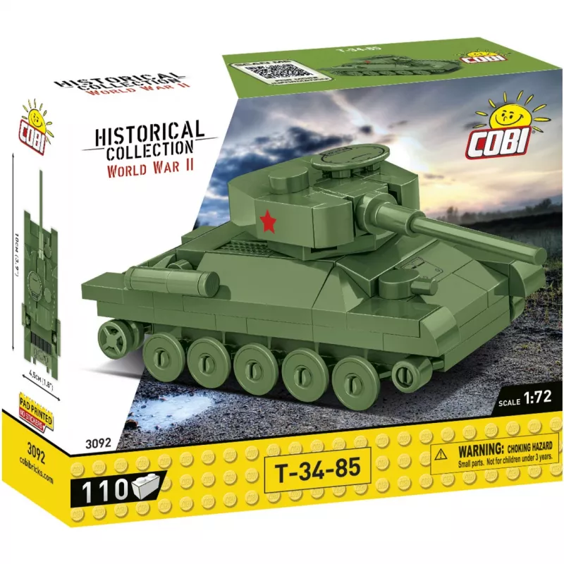 Set de construcción Cobi modelo de tanque T-34-85 — 110 piezas, edad 6+, verde