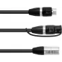 Cable adaptador EUROLITE 30227869 IP XLR 3 polos conector macho a 2× IP XLR 3 polos conector hembra