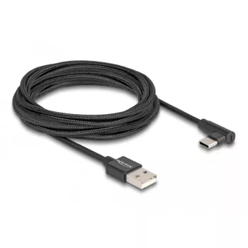 Cable DeLOCK USB 2.0 Type-A macho a USB Type-C macho acodado 3 m negro