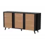 Cómoda Cama Meble VOLARE 151 x 39 x 75 cm, negro/nogal, aglomerado