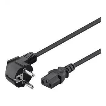 Goobay Cable de conexión de aparato en ángulo, 1,8 m, negro (59566)