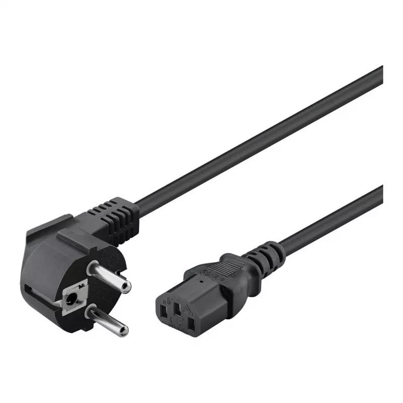 Goobay Cable de conexión de aparato en ángulo, 1,8 m, negro (59566)