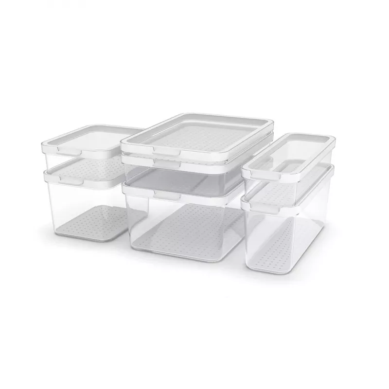 Recipiente de alimentos rotho 1053201100 rectangular 1,2 L transparente blanco, tecnopolímero, apto para lavavajillas