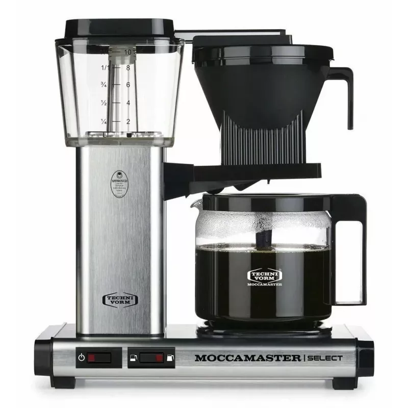 Cafetera de filtro MOCCAMASTER KBG 741 — depósito de agua de 1,25 l, jarra de 10 tazas, 1520 W, acero inoxidable/negro