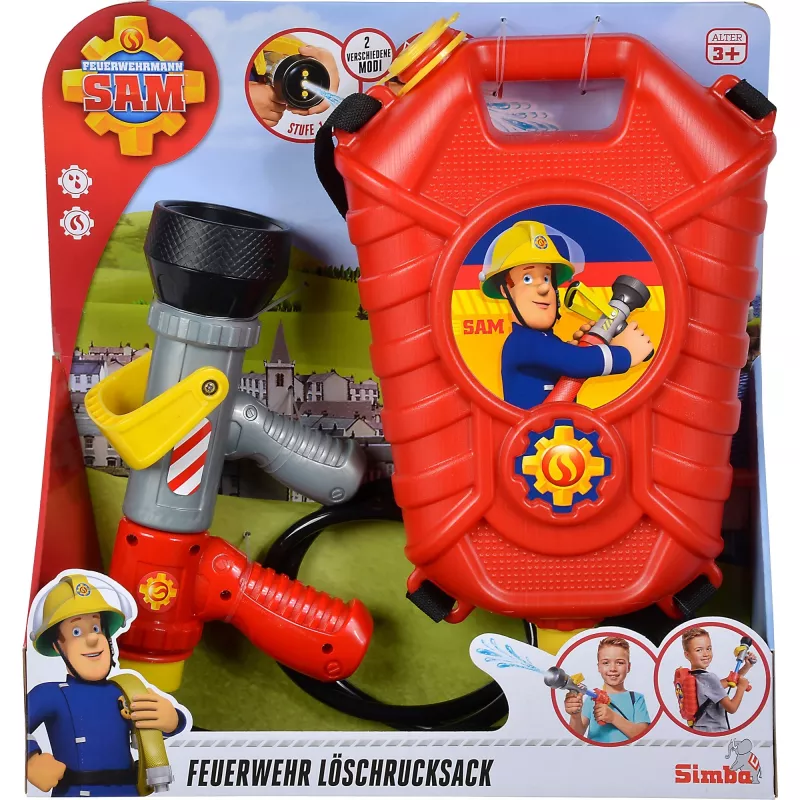 Simba-Dickie Simba Sam mochila de bomberos de juego de rol – accesorio de juego de agua