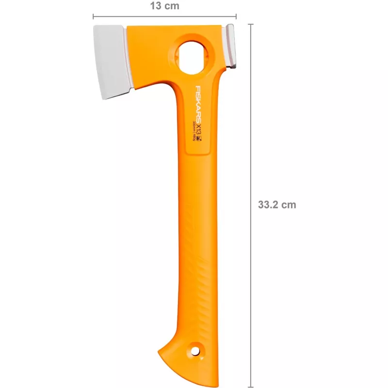 Hacha de mano Fiskars 1069101, cabeza de acero, 330 mm de longitud, naranja