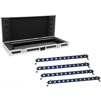 Iluminación de barra LED EUROLITE 4x LED BAR-12 QCL RGB+UV, 4 unidades, LED RGB+UV