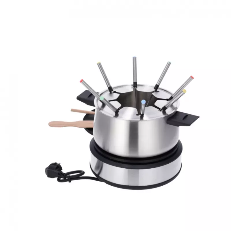Severin FO 2471 combinación de fondue y crepes, negro/acero inoxidable