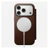 Funda tipo folio de cuero para móvil Nomad Modern Leather Folio para iPhone 17 Pro – marrón, compatible con 6,3