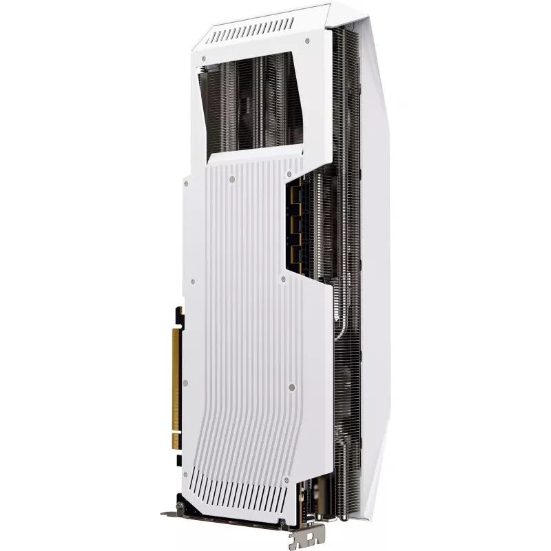 Tarjeta gráfica XFX Radeon RX 9070 XT — 16 GB GDDR6, 256 bits, PCIe x16, 3 ventiladores, Blanco, 360 mm