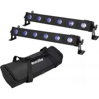 Lámpara de barra LED EUROLITE LED BAR-6 QCL RGB+UV set de 2 unidades — iluminación para escenario/arquitectura, LED RGB + UV