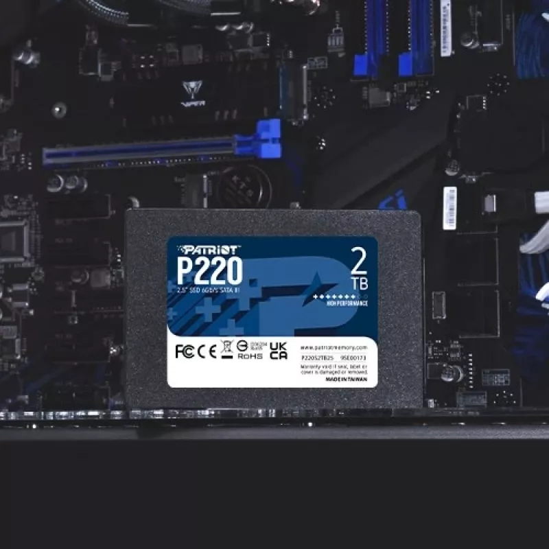 SSD Patriot||P220|2 TB|SATA|Velocidad de escritura 500 MBytes/sec|Velocidad de lectura 550 MBytes/sec|2,5|TBW 960 TB|P220S2TB25