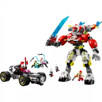 LEGO DREAMZZZ 71497 Cooper's Tiger Mech y Zero's Hot Rod Car